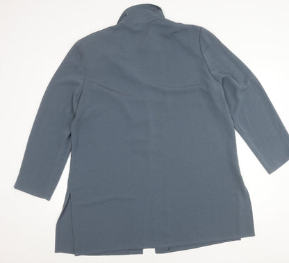 Jacques Vert Womens Blue Size 18 Collared Button Up Tunic Blouse