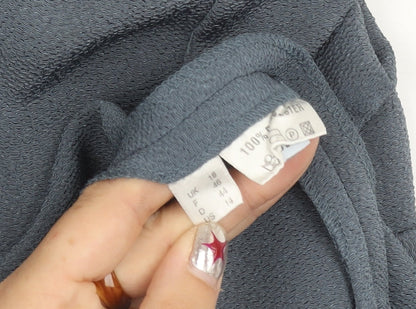 Jacques Vert Womens Blue Size 18 Collared Button Up Tunic Blouse