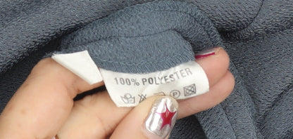 Jacques Vert Womens Blue Size 18 Collared Button Up Tunic Blouse