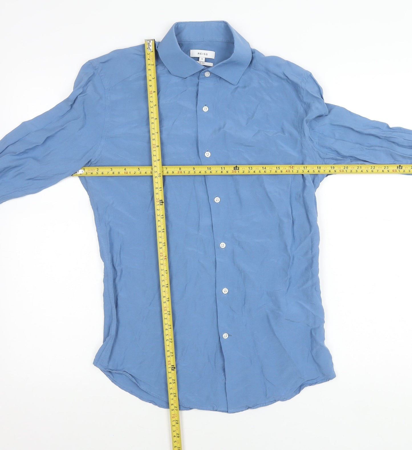 Womens UK Size S Reiss Blue Classic Button-Up