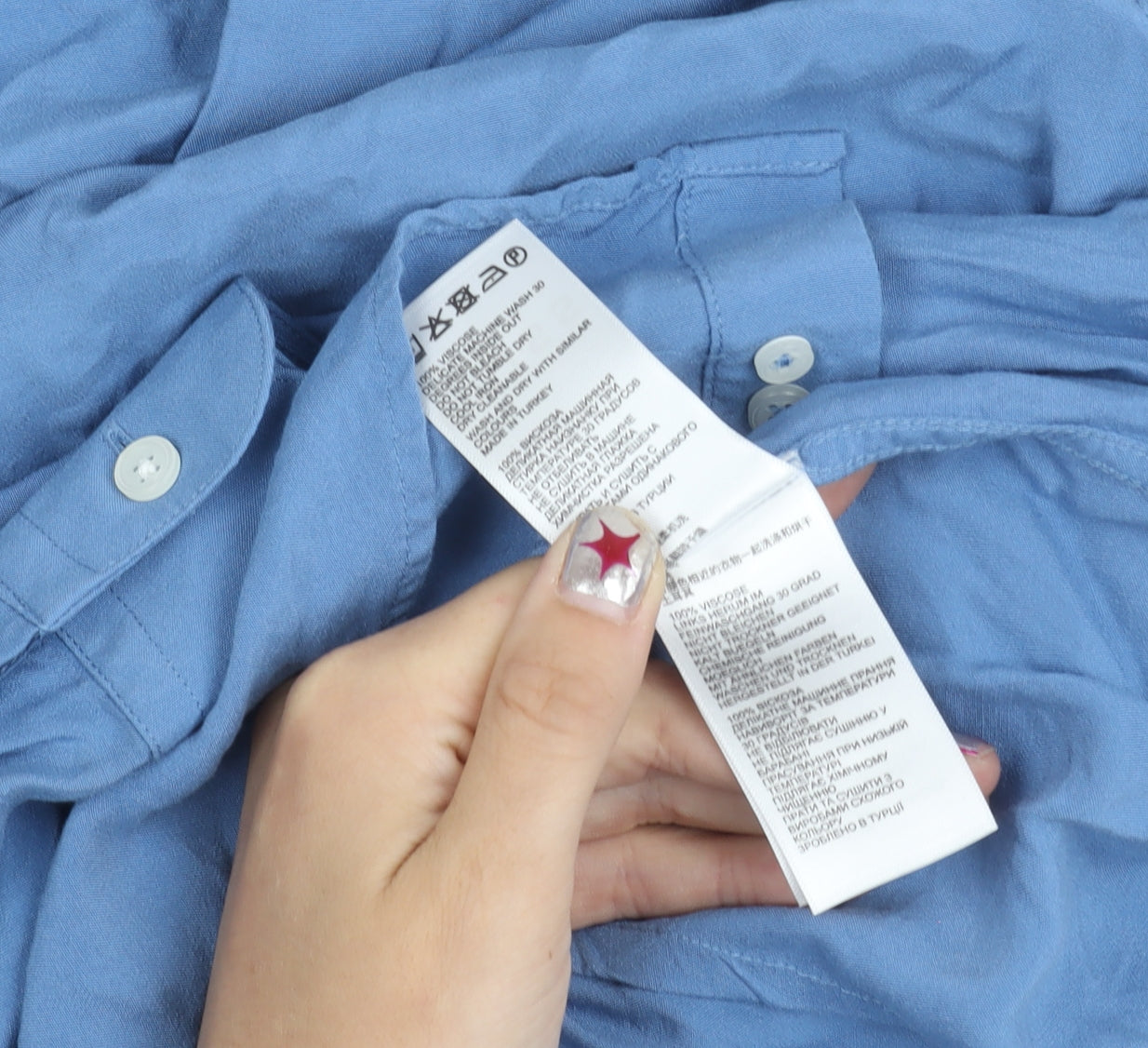Womens UK Size S Reiss Blue Classic Button-Up
