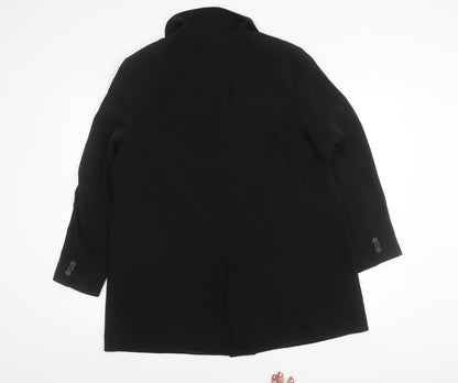 H&M Women Black Double-Breasted Blazer Jacket Size 12