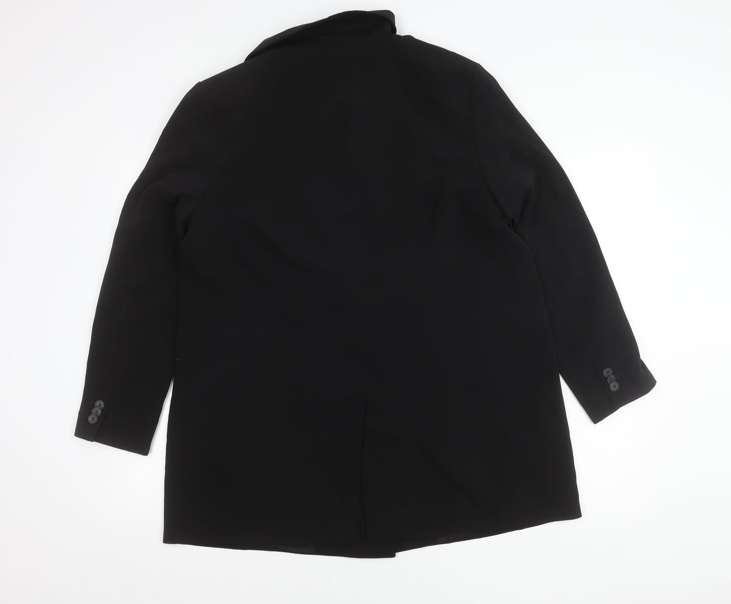 H&M Women Black Double-Breasted Blazer Jacket Size 12