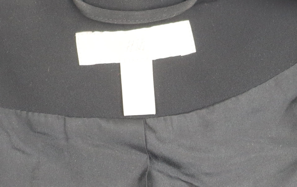 H&M Women Black Double-Breasted Blazer Jacket Size 12