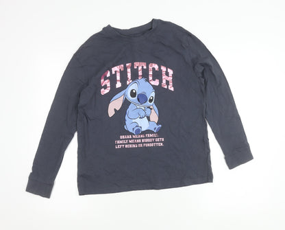 Marks and Spencer Girls Grey Stitch Disney Long Sleeve T-Shirt 12-13Y