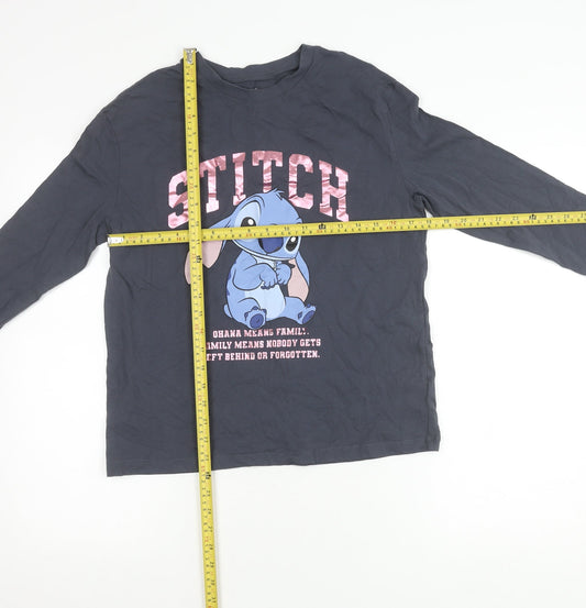 Marks and Spencer Girls Grey Stitch Disney Long Sleeve T-Shirt 12-13Y