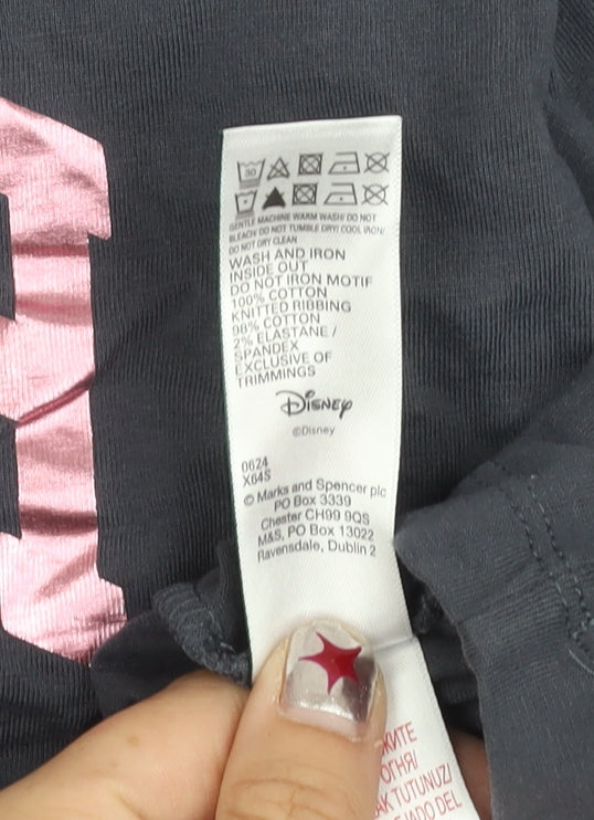 Marks and Spencer Girls Grey Stitch Disney Long Sleeve T-Shirt 12-13Y