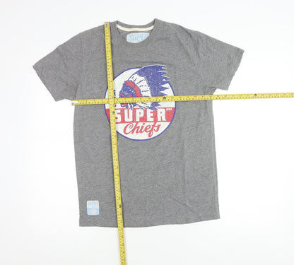 Superdry Mens Grey Graphic Print Retro Crew Neck T-Shirt Size S