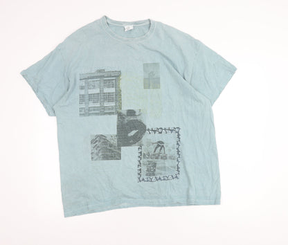 Urban Outfitters Men’s Blue Graphic Print Cotton T-Shirt Size M