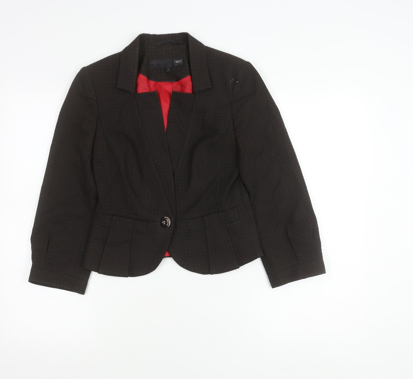 Next Petite Women's Black Size 6 One-Button Blazer Jacket