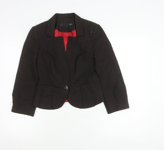Next Petite Women's Black Size 6 One-Button Blazer Jacket