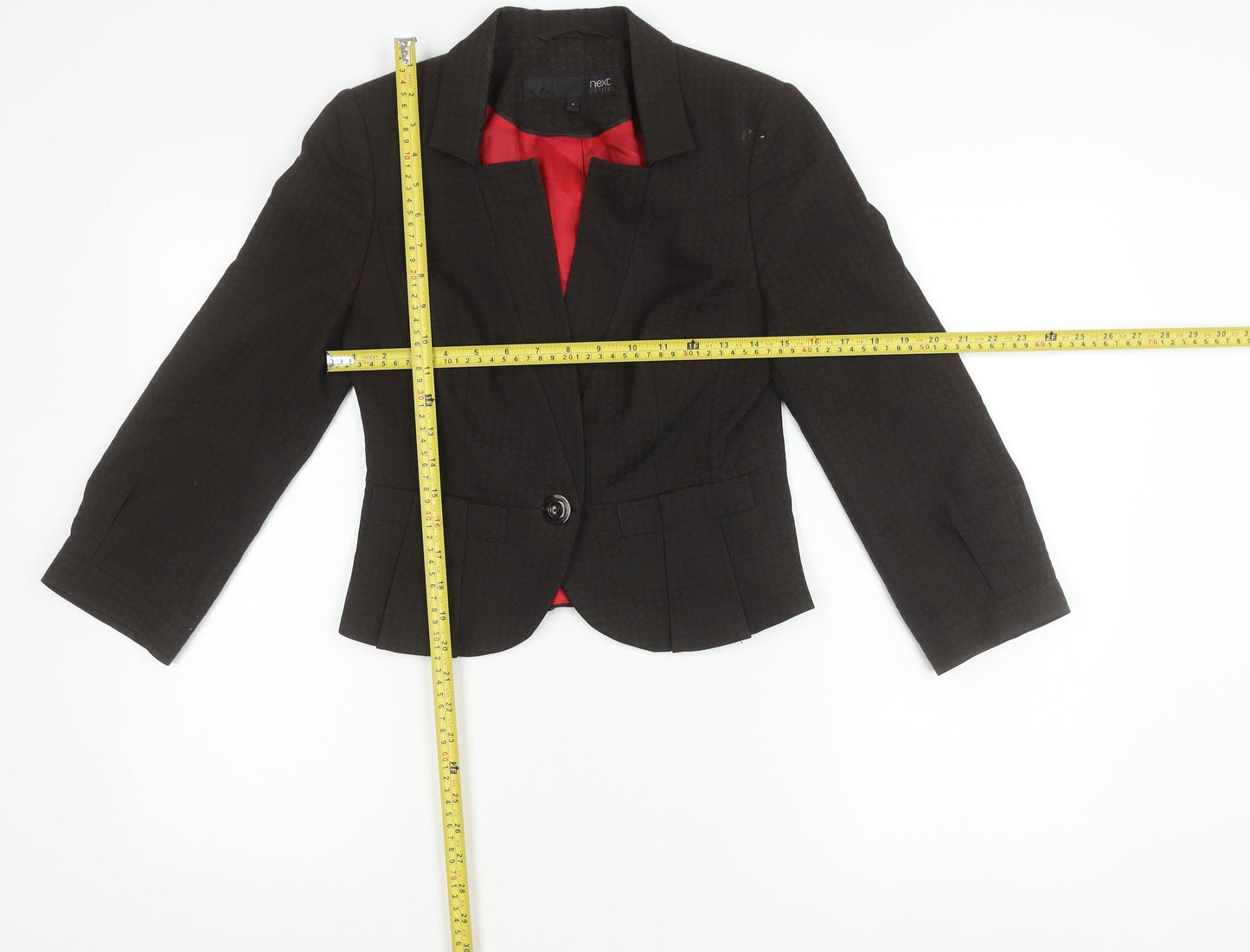 Next Petite Women's Black Size 6 One-Button Blazer Jacket