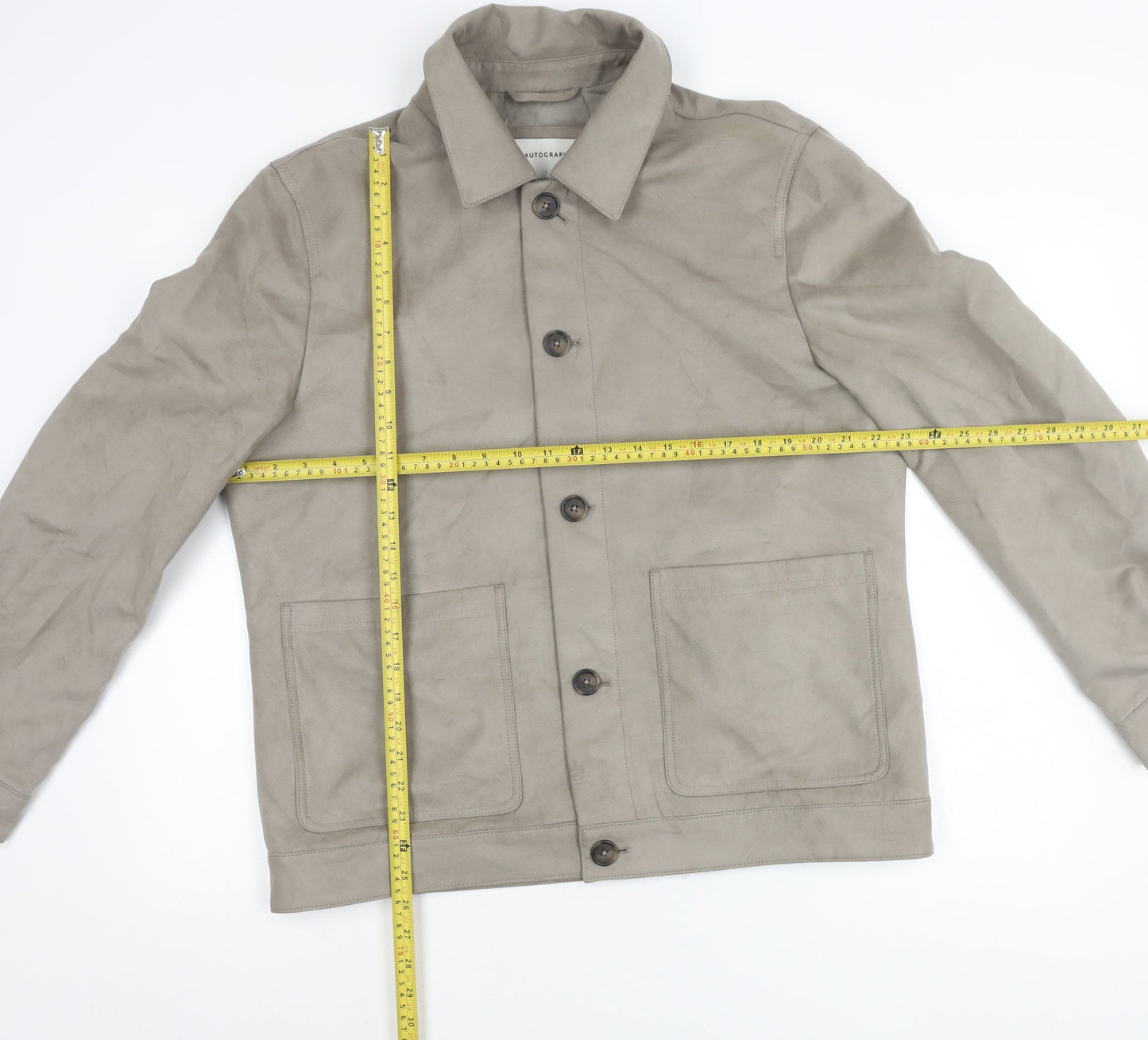Marks and Spencer Autograph Men's Grey Suede Look Jacket L