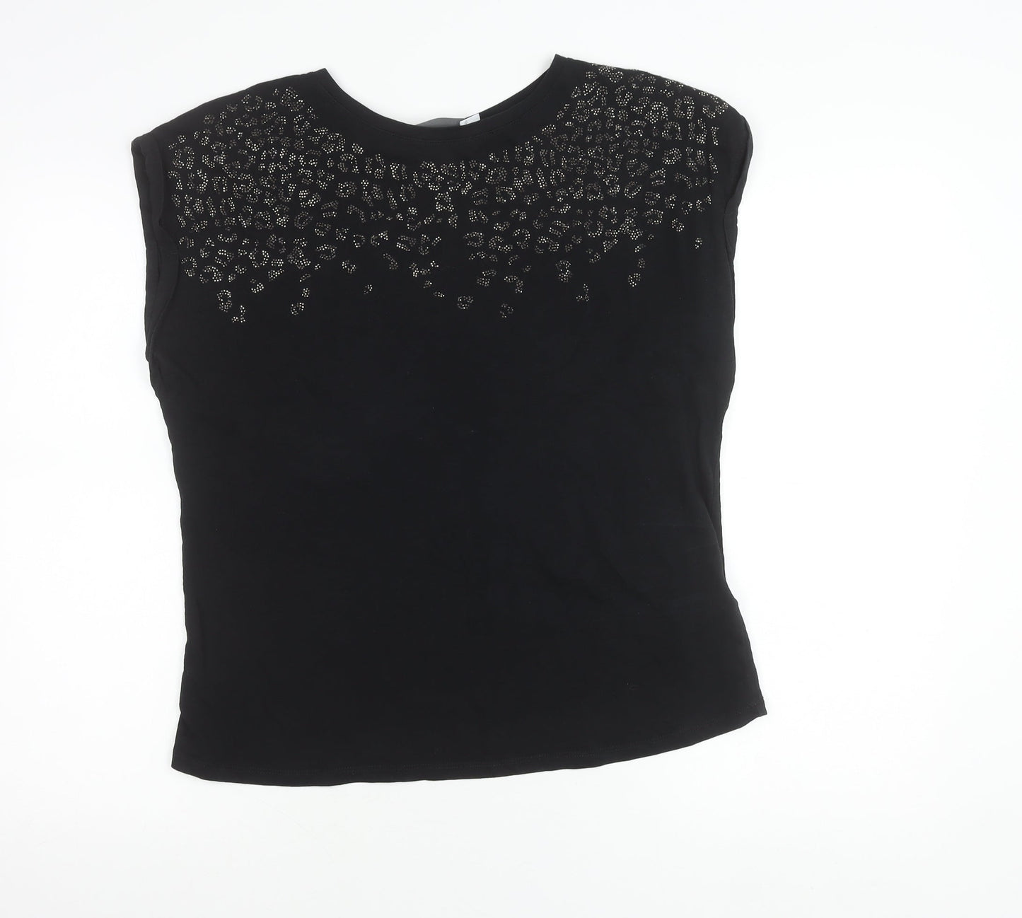 Womens UK Size M Mint Velvet Black Basic T-Shirt