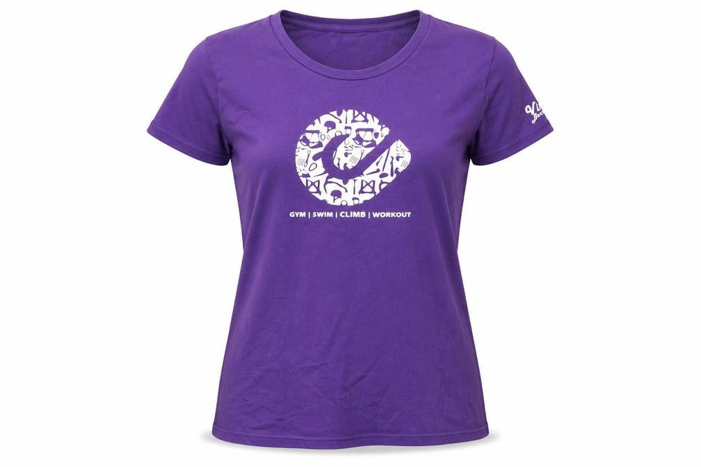 Womens UK Size L Earth Positive Purple Basic T-Shirt