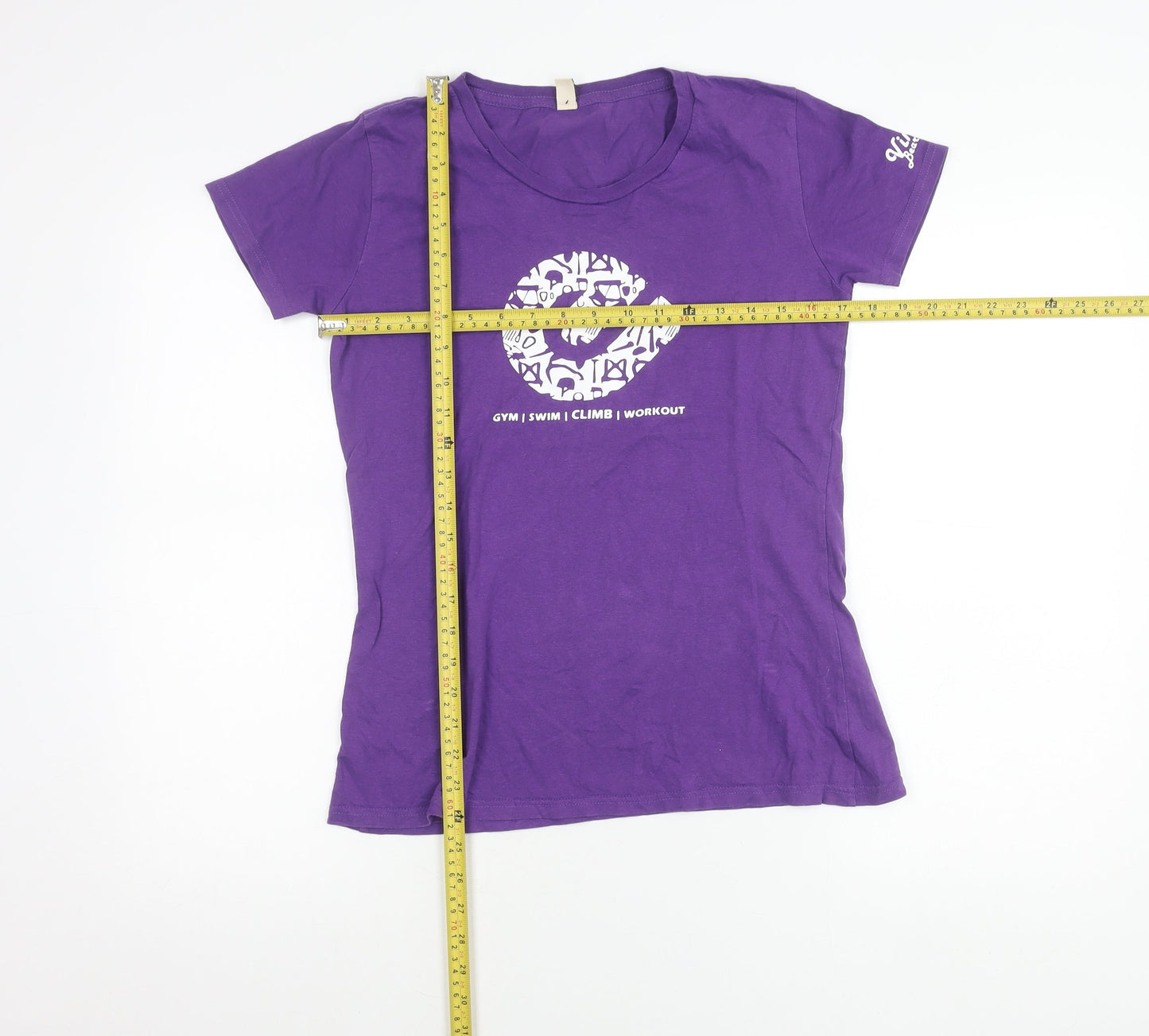 Womens UK Size L Earth Positive Purple Basic T-Shirt