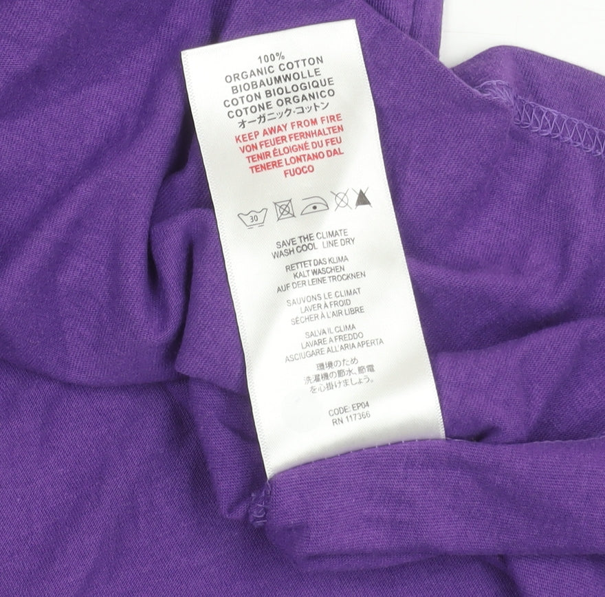 Womens UK Size L Earth Positive Purple Basic T-Shirt