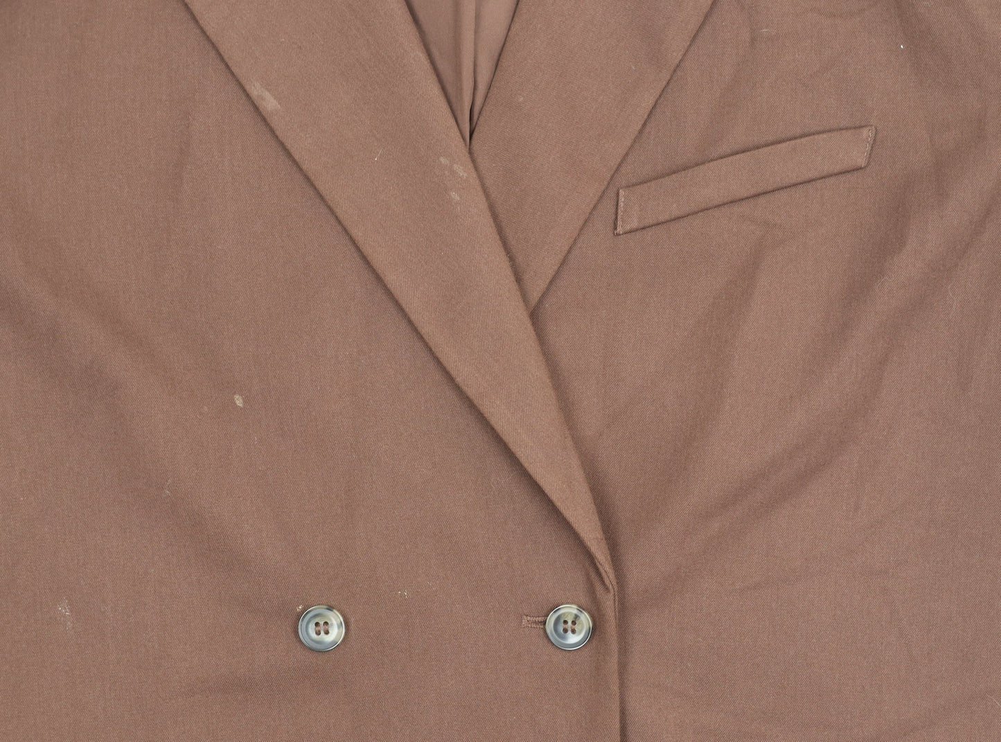 H&M Divided Womens Brown Double-Breasted Suit Jacket Size 12