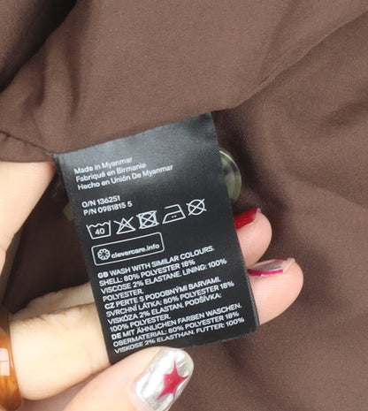 H&M Divided Womens Brown Double-Breasted Suit Jacket Size 12