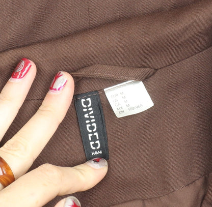 H&M Divided Womens Brown Double-Breasted Suit Jacket Size 12