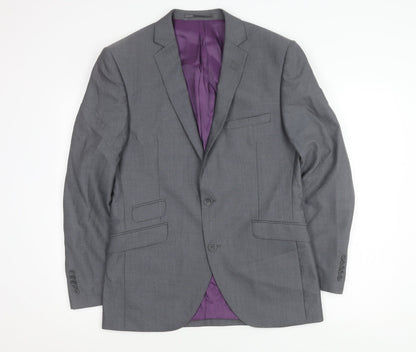 Mens UK Size 40 Brook Taverner Regular Grey Suit Jacket