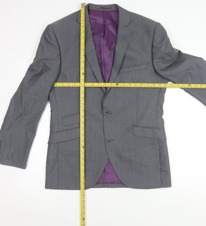 Mens UK Size 40 Brook Taverner Regular Grey Suit Jacket