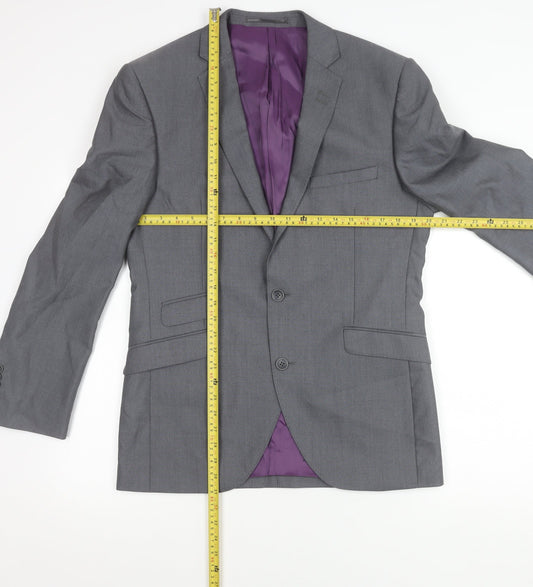 Mens UK Size 40 Brook Taverner Regular Grey Suit Jacket