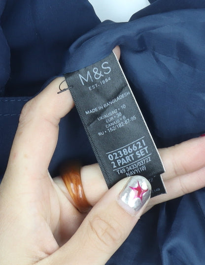 Womens UK Size 10 Marks and Spencer Blue Overcoat