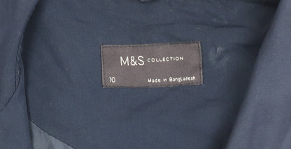 Womens UK Size 10 Marks and Spencer Blue Overcoat