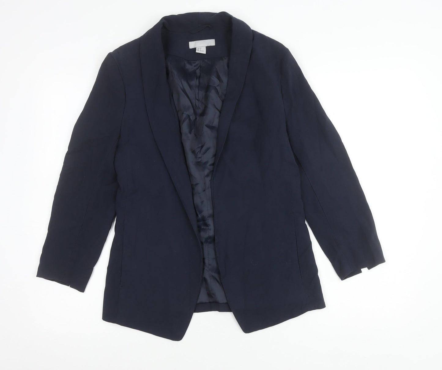 H&M Women’s Blue Size 8 Shawl Lapel Blazer Jacket Workwear