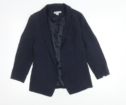 H&M Women’s Blue Size 8 Shawl Lapel Blazer Jacket Workwear