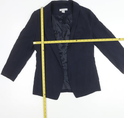 H&M Women’s Blue Size 8 Shawl Lapel Blazer Jacket Workwear