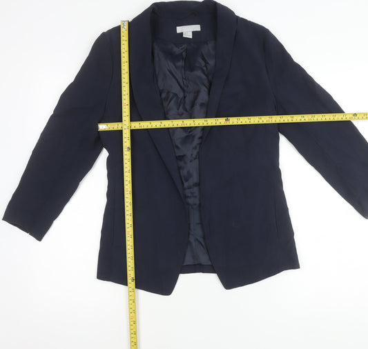 H&M Women’s Blue Size 8 Shawl Lapel Blazer Jacket Workwear
