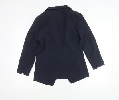 H&M Women’s Blue Size 8 Shawl Lapel Blazer Jacket Workwear