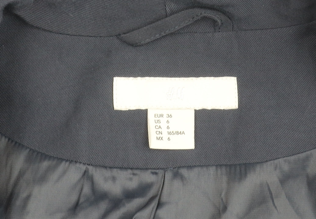 H&M Women’s Blue Size 8 Shawl Lapel Blazer Jacket Workwear