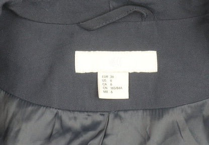 H&M Women’s Blue Size 8 Shawl Lapel Blazer Jacket Workwear