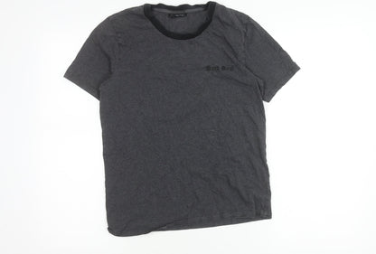 The Kooples Boys Grey XS Graphic Embroidered Cotton T-Shirt