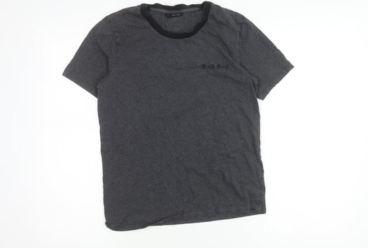 The Kooples Boys Grey XS Graphic Embroidered Cotton T-Shirt