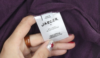 Jaeger Women’s Purple Animal Print T-Shirt M 3/4 Sleeve Jersey Top