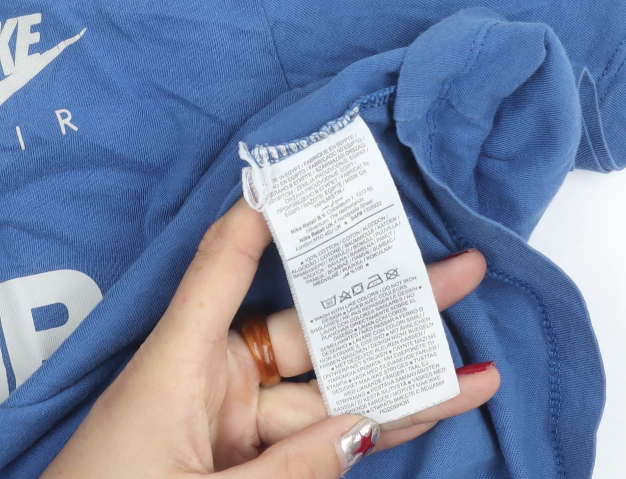 Nike Men’s Blue Air Logo T-Shirt Size S Short Sleeve Cotton