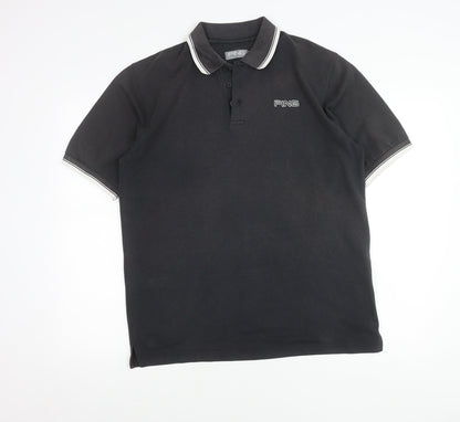 PING Men’s Black Polo Shirt M Short Sleeve Cotton Blend Golf Top