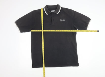 PING Men’s Black Polo Shirt M Short Sleeve Cotton Blend Golf Top