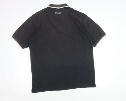 PING Men’s Black Polo Shirt M Short Sleeve Cotton Blend Golf Top