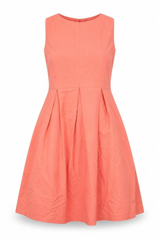 Maison Olivia Women’s Orange Cotton A-Line Sleeveless Dress Size 12