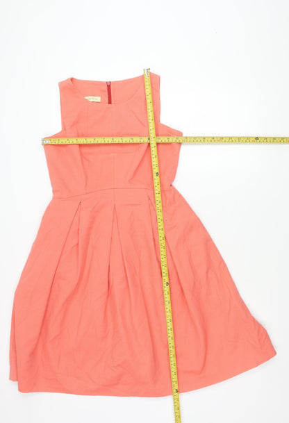 Maison Olivia Women’s Orange Cotton A-Line Sleeveless Dress Size 12