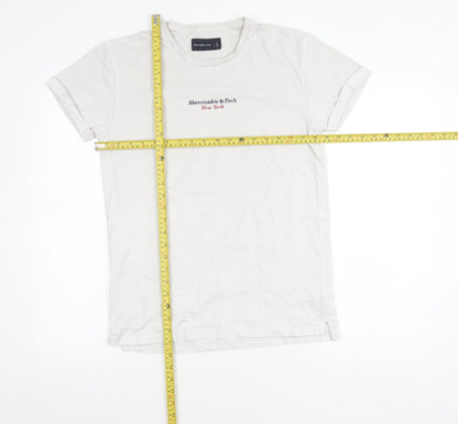 Abercrombie & Fitch Men’s White Cotton T-Shirt Small Crew Neck Logo