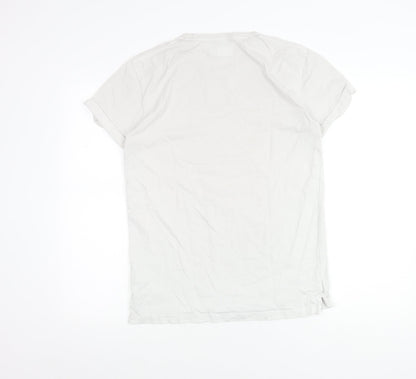 Abercrombie & Fitch Men’s White Cotton T-Shirt Small Crew Neck Logo