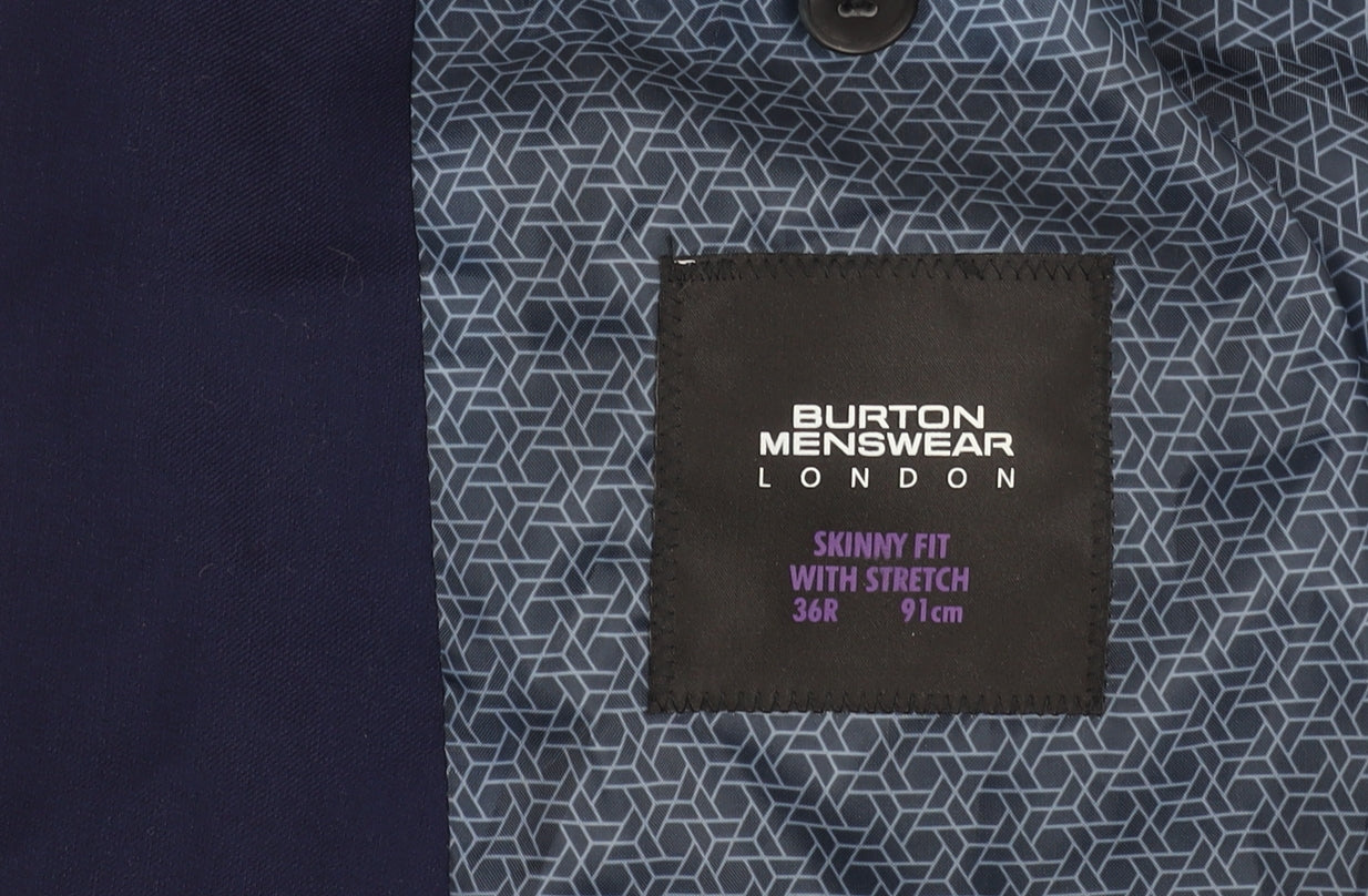 Burton Menswear London Men's Blue 36R Slim Fit Blazer Jacket