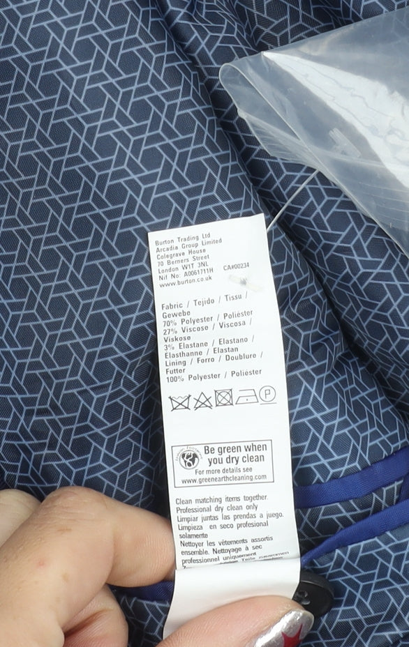 Burton Menswear London Men's Blue 36R Slim Fit Blazer Jacket