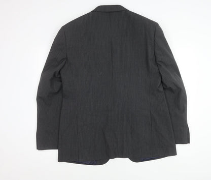 Marks and Spencer Men’s Grey Pinstripe Blazer Jacket 42in Chest Regular Fit
